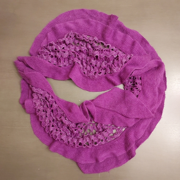 Purple Knit Ruffle Shawlette | Collection Eighteen - Picture 2 of 3